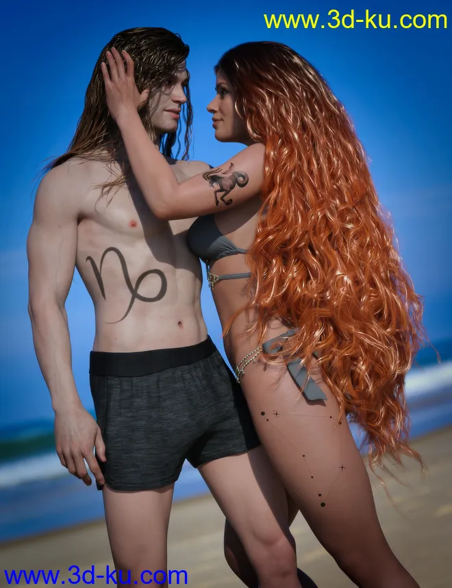 Capricorn Zodiac Tattoo for Genesis 8.1模型的图片1