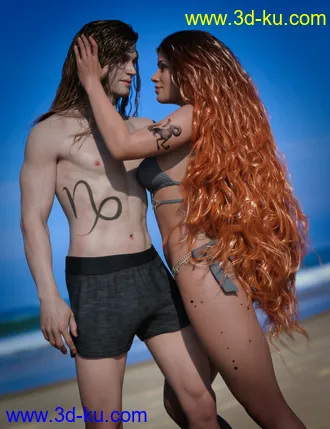 3D打印模型Capricorn Zodiac Tattoo for Genesis 8.1的图片