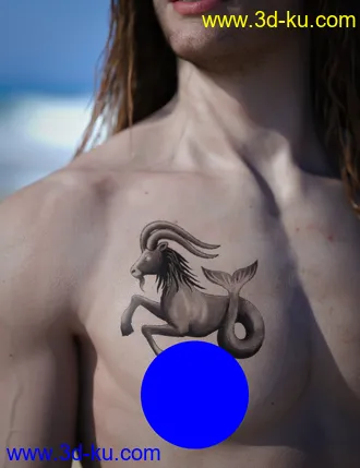 3D打印模型Capricorn Zodiac Tattoo for Genesis 8.1的图片
