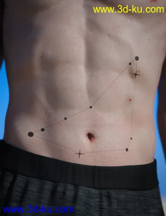 3D打印模型Capricorn Zodiac Tattoo for Genesis 8.1的图片