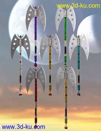 3D打印模型Celestial Moon Weapons Collection的图片
