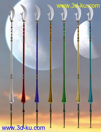 3D打印模型Celestial Moon Weapons Collection的图片