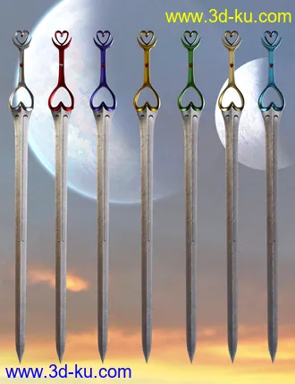 3D打印模型Celestial Moon Weapons Collection的图片