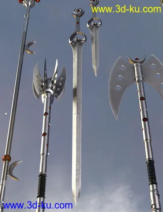 3D打印模型Celestial Moon Weapons Collection的图片