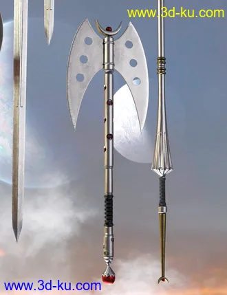 3D打印模型Celestial Moon Weapons Collection的图片