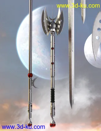 3D打印模型Celestial Moon Weapons Collection的图片