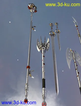 3D打印模型Celestial Moon Weapons Collection的图片