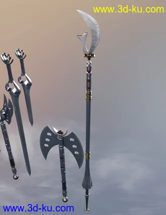 3D打印模型Celestial Moon Weapons Collection的图片