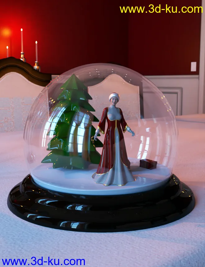 Christmas Snow Globe and Poses for Genesis 8 Female模型的图片1
