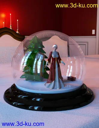 3D打印模型Christmas Snow Globe and Poses for Genesis 8 Female的图片
