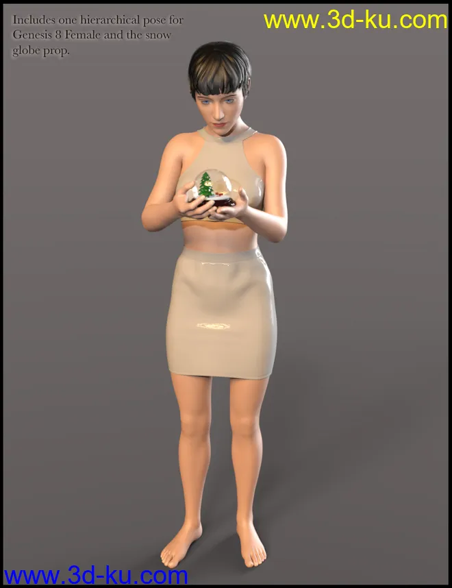 Christmas Snow Globe and Poses for Genesis 8 Female模型的图片2