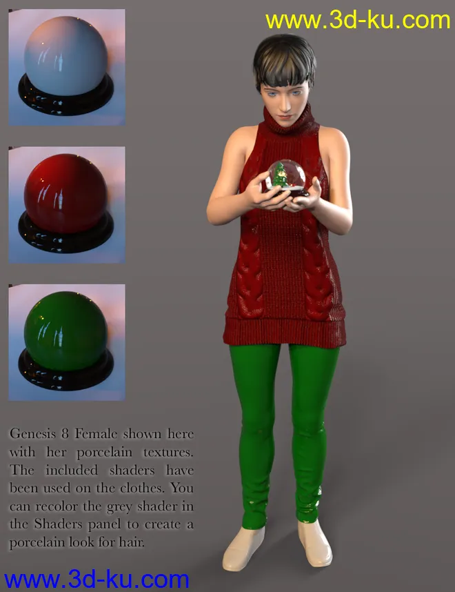 Christmas Snow Globe and Poses for Genesis 8 Female模型的图片5