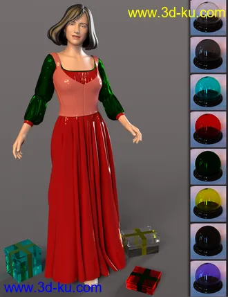 3D打印模型Christmas Snow Globe and Poses for Genesis 8 Female的图片