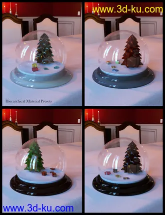 3D打印模型Christmas Snow Globe and Poses for Genesis 8 Female的图片