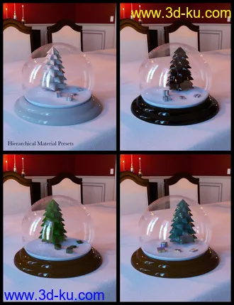 3D打印模型Christmas Snow Globe and Poses for Genesis 8 Female的图片