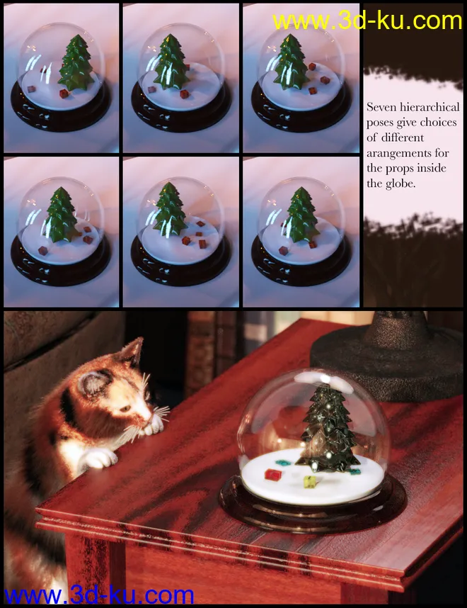 Christmas Snow Globe and Poses for Genesis 8 Female模型的图片10