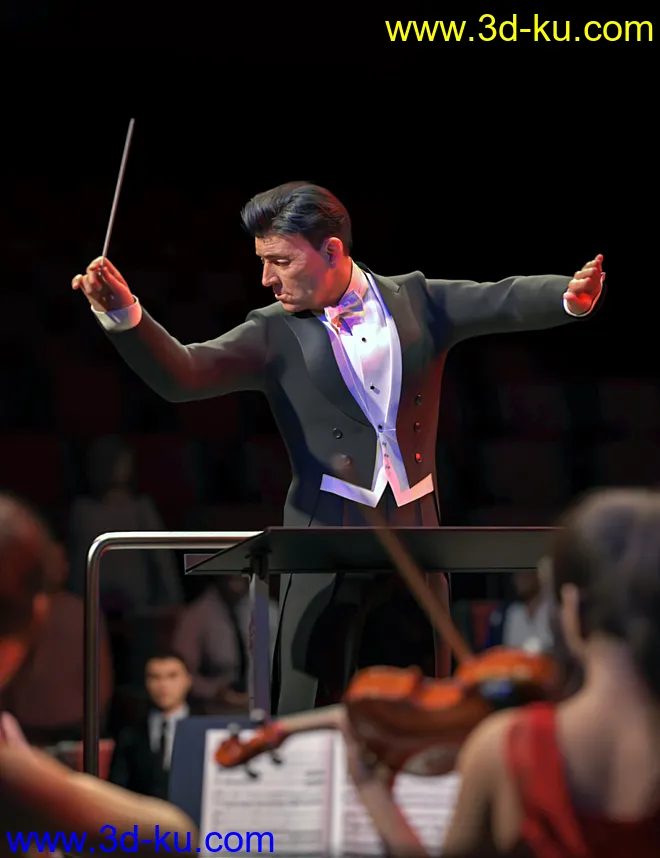 Classical Orchestra Props and Poses for Genesis 8 and 8.1模型的图片1