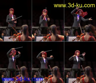 3D打印模型Classical Orchestra Props and Poses for Genesis 8 and 8.1的图片