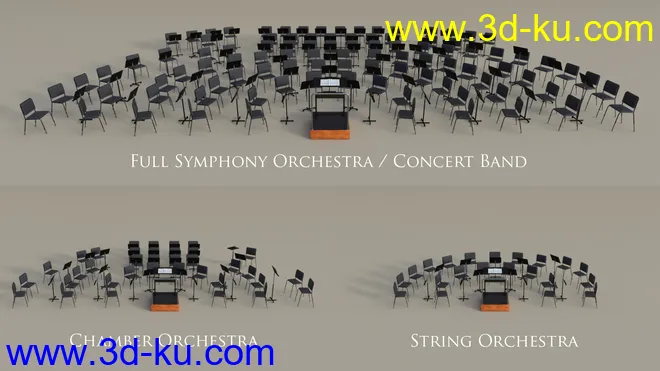 Classical Orchestra Props and Poses for Genesis 8 and 8.1模型的图片5