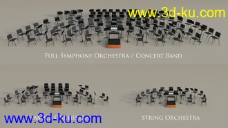 3D打印模型Classical Orchestra Props and Poses for Genesis 8 and 8.1的图片