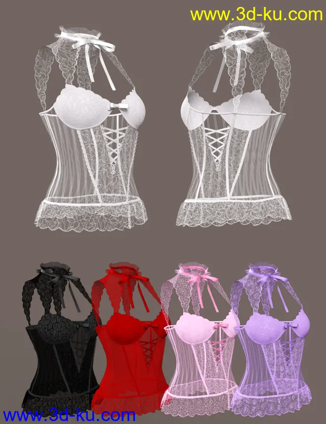 CNB Lace dForce Bustier for Genesis 8 and 8.1 Females模型的图片1