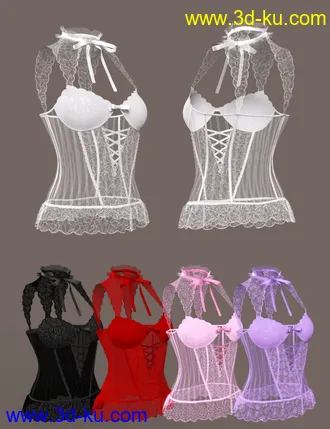 3D打印模型CNB Lace dForce Bustier for Genesis 8 and 8.1 Females的图片