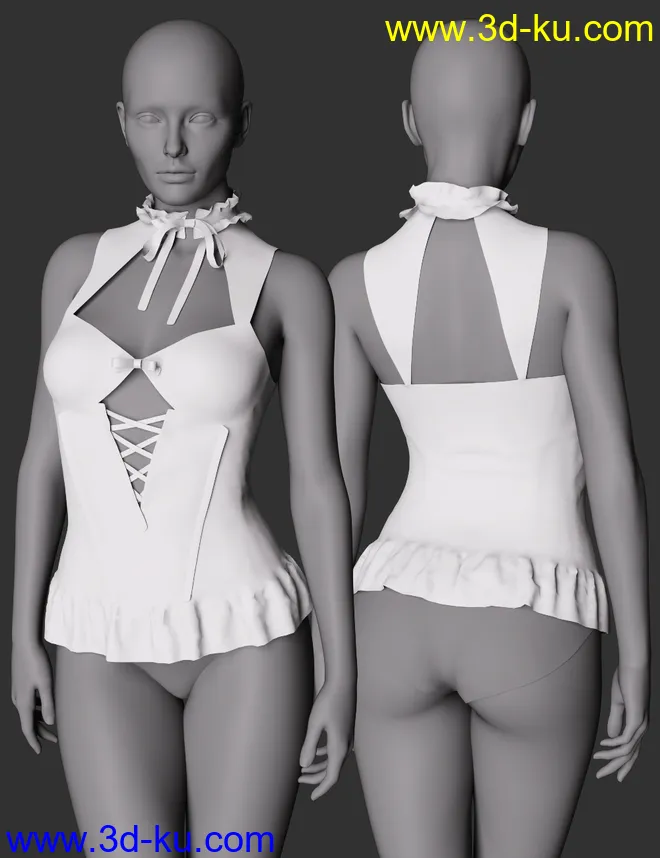 CNB Lace dForce Bustier for Genesis 8 and 8.1 Females模型的图片4