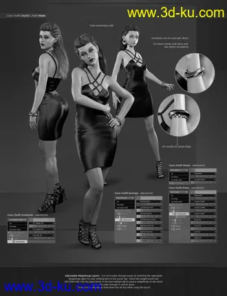 3D打印模型Coco Outfit for Genesis 8 Female(s)的图片