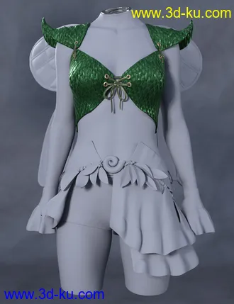 3D打印模型Copperwhirl Top for Genesis 8 and 8.1 Females的图片