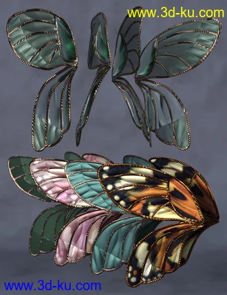 3D打印模型Copperwhirl Wings for Genesis 8 and 8.1 Females的图片