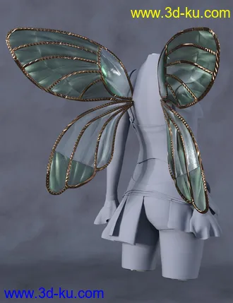 3D打印模型Copperwhirl Wings for Genesis 8 and 8.1 Females的图片
