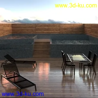 3D打印模型Courtyard and pool的图片