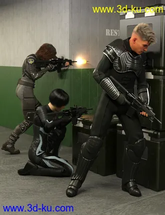 3D打印模型Cover Shooter Poses for Genesis 8 and Genesis 8.1的图片