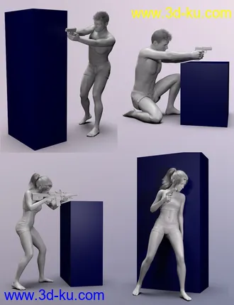 3D打印模型Cover Shooter Poses for Genesis 8 and Genesis 8.1的图片