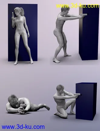 3D打印模型Cover Shooter Poses for Genesis 8 and Genesis 8.1的图片
