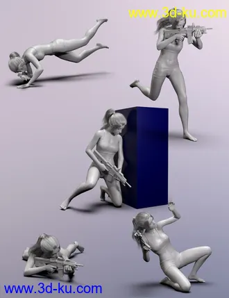 3D打印模型Cover Shooter Poses for Genesis 8 and Genesis 8.1的图片