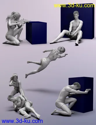 3D打印模型Cover Shooter Poses for Genesis 8 and Genesis 8.1的图片