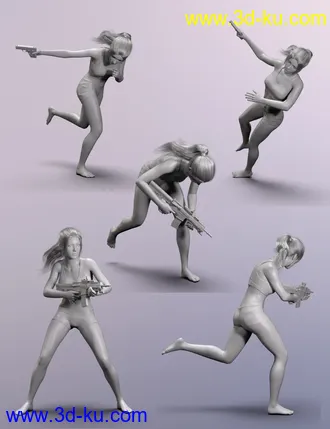 3D打印模型Cover Shooter Poses for Genesis 8 and Genesis 8.1的图片