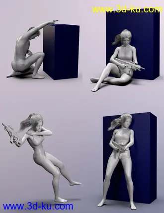 3D打印模型Cover Shooter Poses for Genesis 8 and Genesis 8.1的图片