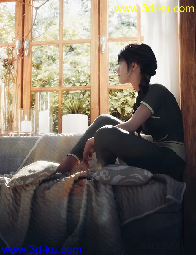 Cute and Simple Outfit for Genesis 8.1 Female模型的图片6