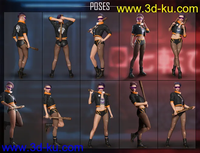 Cyber Fashion Outfit Set for Genesis 8 Females模型的图片2
