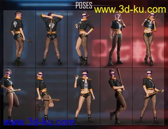 3D打印模型Cyber Fashion Outfit Set for Genesis 8 Females的图片