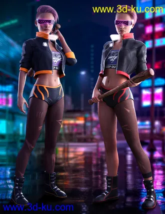 3D打印模型Cyber Fashion Outfit Set for Genesis 8 Females的图片