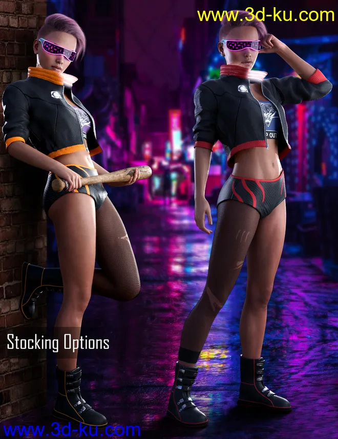Cyber Fashion Outfit Set for Genesis 8 Females模型的图片7
