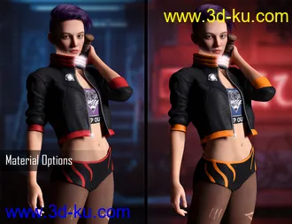 3D打印模型Cyber Fashion Outfit Set for Genesis 8 Females的图片