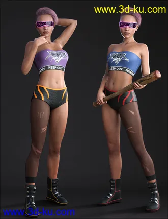 3D打印模型Cyber Fashion Outfit Set for Genesis 8 Females的图片