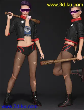 3D打印模型Cyber Fashion Outfit Set for Genesis 8 Females的图片