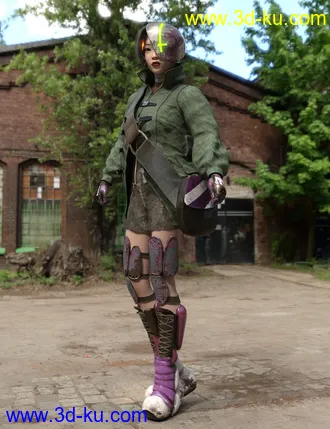 3D打印模型Cyber Girl Nakano Outfit and Hair for Genesis 8 Female的图片