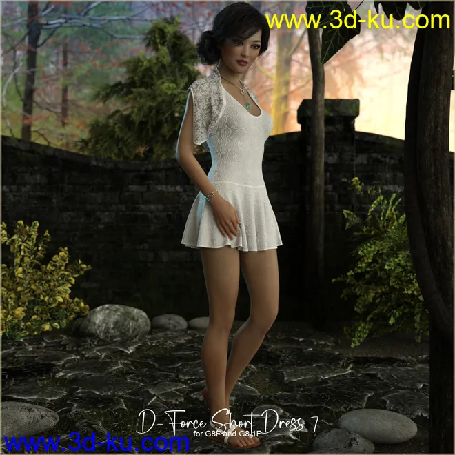 D-Force Short Dress7 for G8F & G8.1F模型的图片1