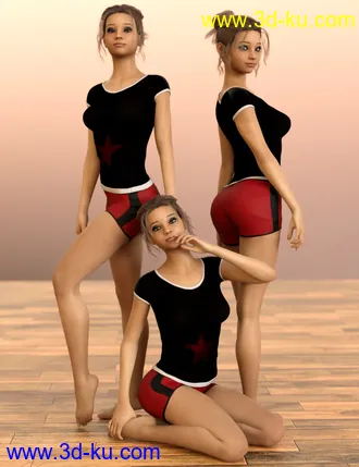 3D打印模型D.E.M. Dancewear Model E-Girl Poses Vol 2 for Genesis 8 Female的图片
